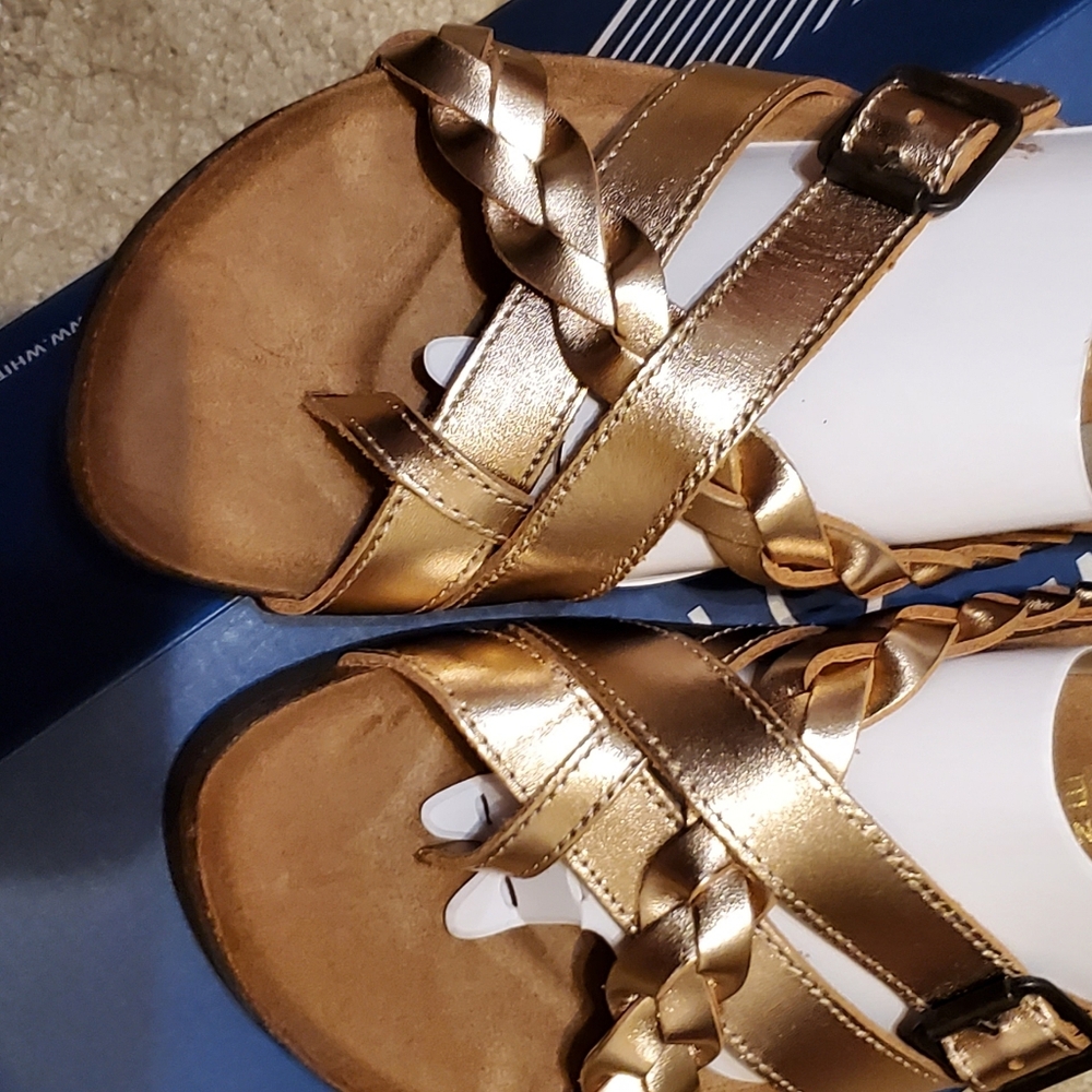 Rose Gold Braided Women's Sandals